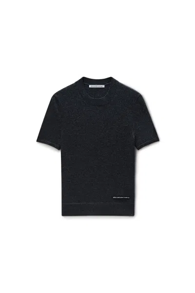 Alexander Wang Short-sleeve Wool Tee In Gray