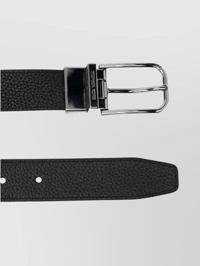 Michael Kors Textured Belt Featuring Metal Buckle In Black