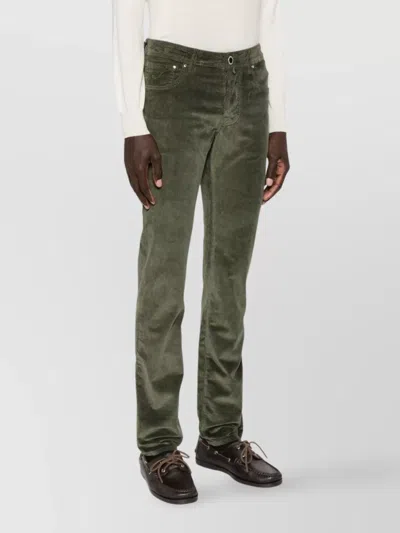 Jacob Cohen Tailored Denim Trousers Five Pockets In Green