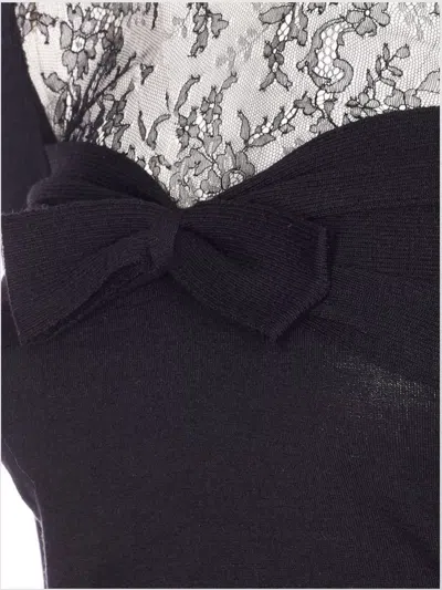 Valentino Knitwear With Bow And Sheer Panel In Multi