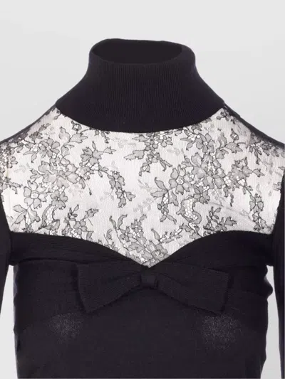 Valentino Knitwear With Bow And Sheer Panel In Multi