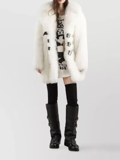 Dolce & Gabbana Women White Crew Neck T-shirt With Maxi Print On The Front In Cotton Woman In White