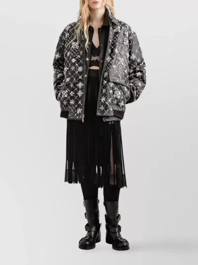 Dolce & Gabbana Gonna Midi In Chiffon And Black Lace In Black