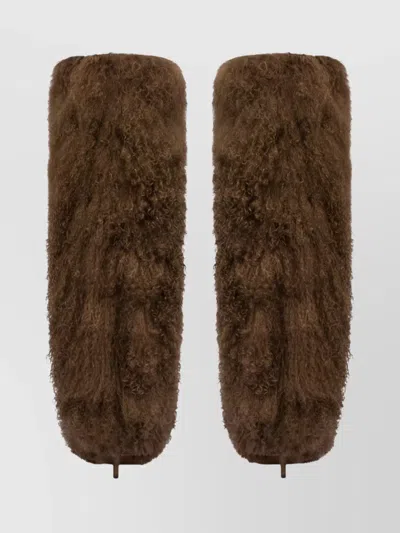 Paris Texas Furry Stiletto Boot In Brown