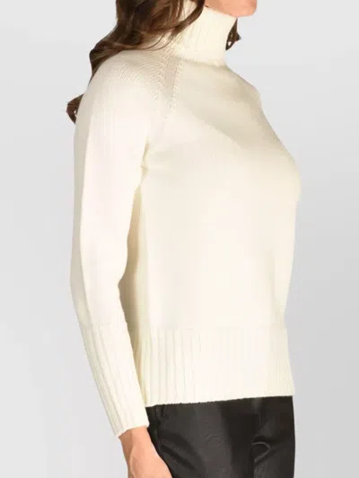 Drumohr Turtleneck Long Sleeve Knit Sweater In Neutral