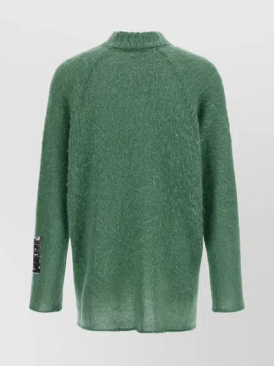 Undercover Textured Knit Sweater Graphic Patch In Green