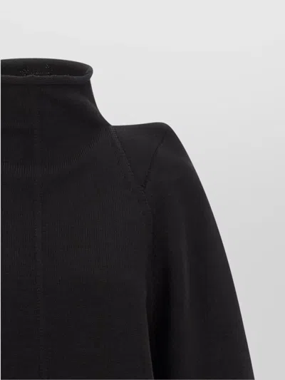 Rick Owens High Neck Long Sleeve Knit Sweater In Black