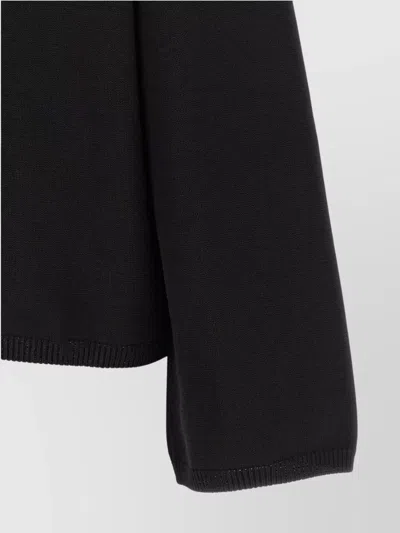 Rick Owens High Neck Long Sleeve Knit Sweater In Black