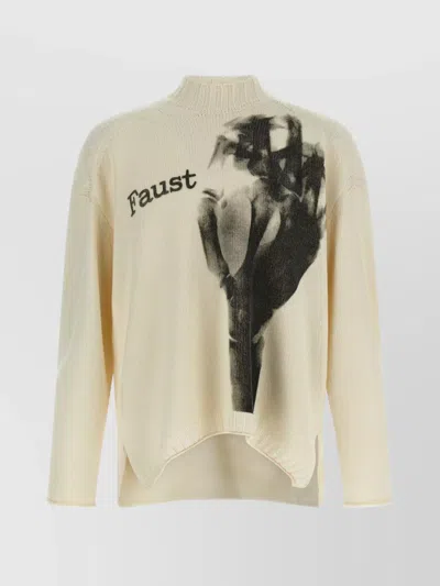 Undercover Asymmetric Hem Graphic Print Sweater In Multi