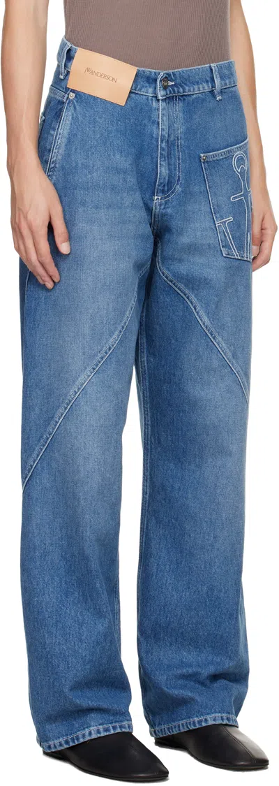 Jw Anderson Twisted Workwear Jeans In Blue