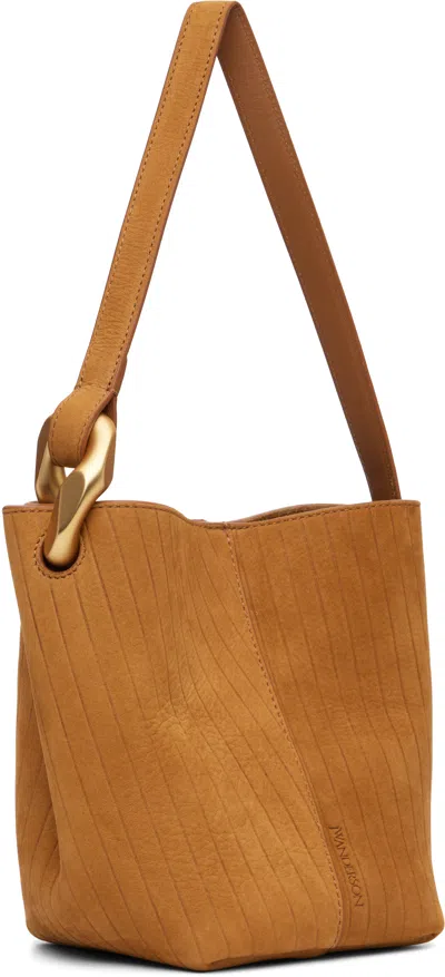 Jw Anderson Jwa Corner Small Bucket Bag Caramel In Brown
