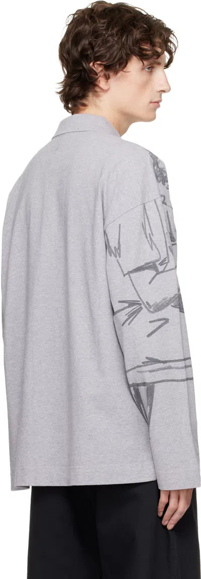 Jw Anderson Gray Printed Rugby Polo In Gray