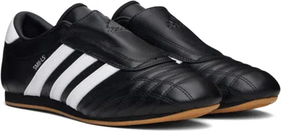 Adidas Originals Taekwondo Striped Leather Sneakers In Black