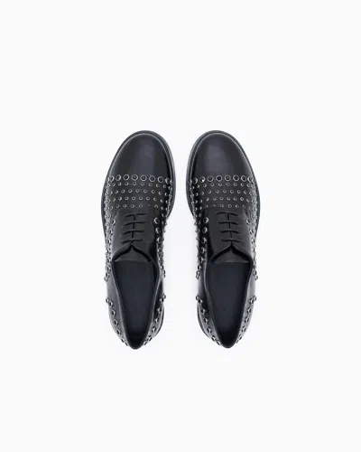 Emporio Armani Leather Brogues With Studs In Black