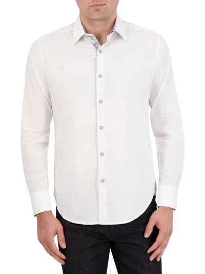 Robert Graham Classic Fit Solid Cotton Button-up Shirt In White