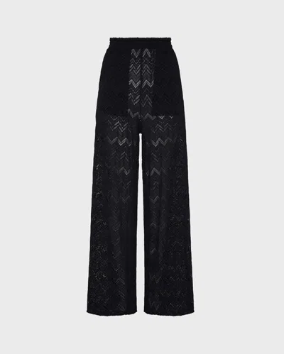 Vilebrequin Women Mesh Wide-leg Pants In Black