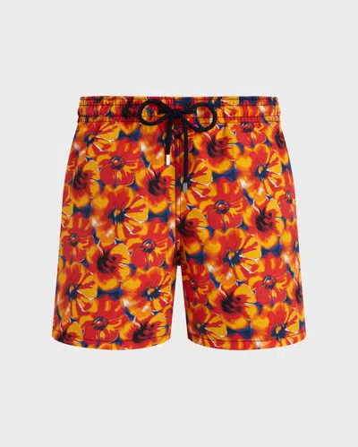 Vilebrequin Drawstring Floral-print Swim Shorts In Multi