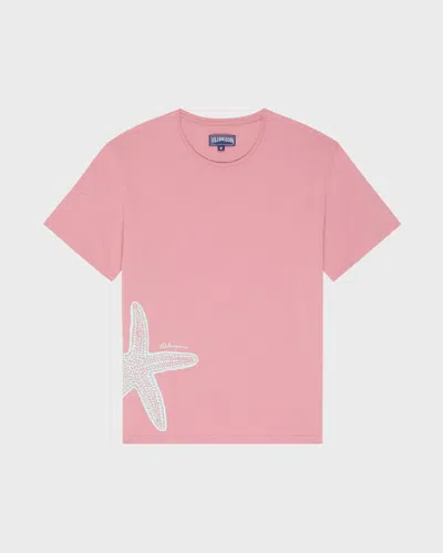 Vilebrequin Starfish-detail Crew-neck T-shirt In Pink
