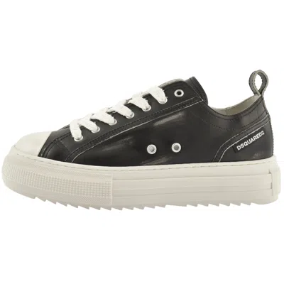 Dsquared2 Round-toe Low-top Sneakers In Black