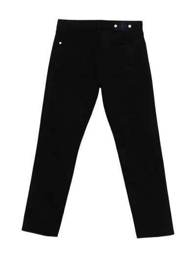 Stone Island Five-pocket Trousers With Belt Loops And Contrast Stitching In Black