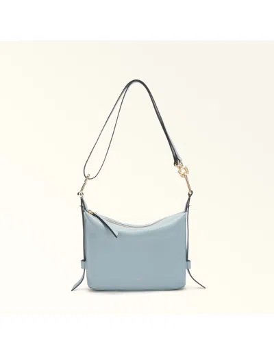 Furla Nuvola Mini Leather Handbag In Cirrus Color In Blue
