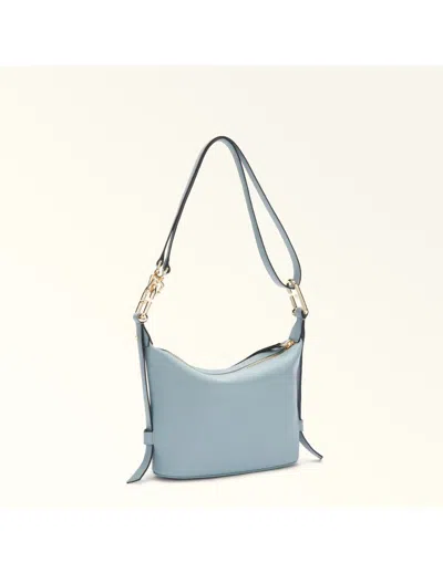 Furla Nuvola Mini Leather Handbag In Cirrus Color In Blue