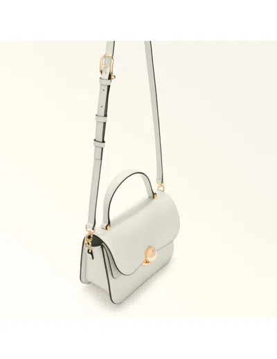 Furla Sfera S Handbag In Cream Color Leather In White