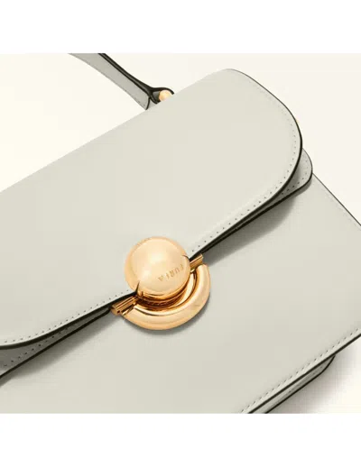 Furla Sfera S Handbag In Cream Color Leather In White
