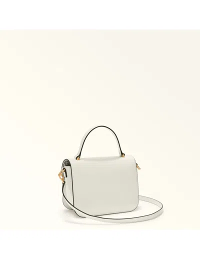 Furla Sfera S Handbag In Cream Color Leather In White