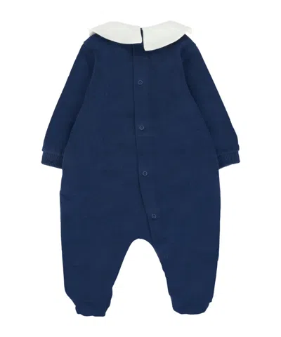 Moschino Blue Babygrow For Baby Boy With Teddy Bear In Blue