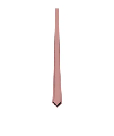Saint Laurent Tie In Silk Twill In Pink