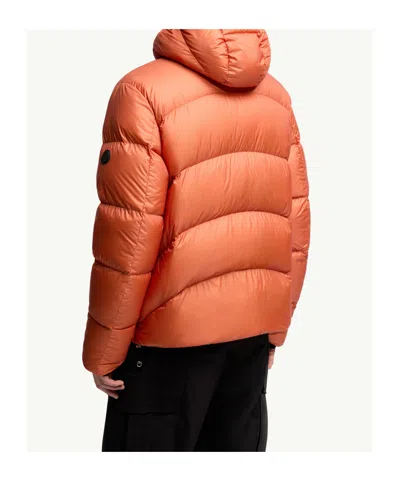 Moncler Fulcran Hooded Short Down Jacket In Orange