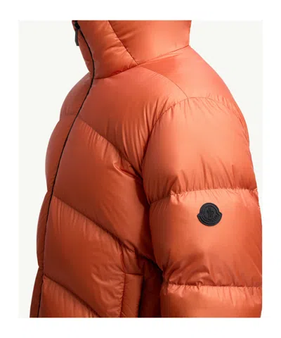 Moncler Fulcran Hooded Short Down Jacket In Orange