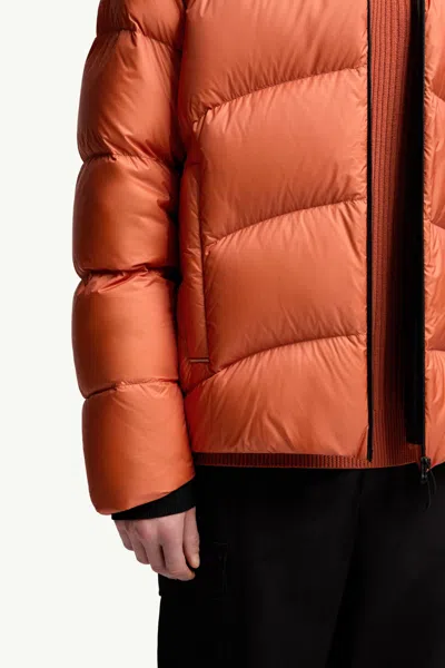 Moncler Fulcran Hooded Short Down Jacket In Orange