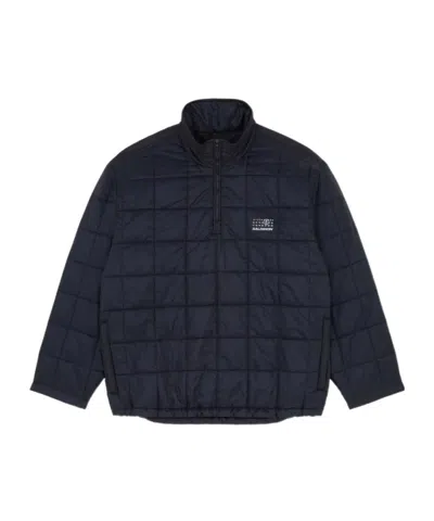 Mm6 Maison Margiela Salomon Collaboration High Collar Quilted Jacket In Blue