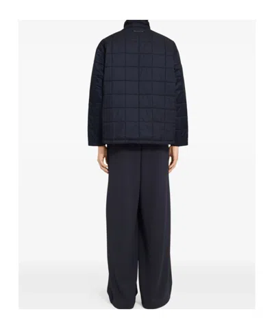 Mm6 Maison Margiela Salomon Collaboration High Collar Quilted Jacket In Blue