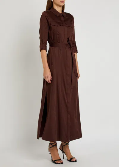 Alice And Olivia Chassidy Belted Midi Dress In Brown