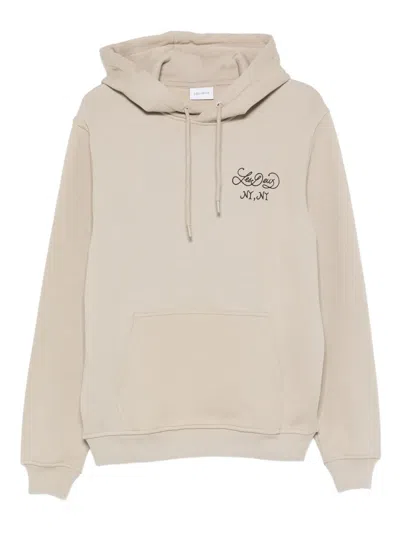 Les Deux Graphic-print Hoodie In Neutral