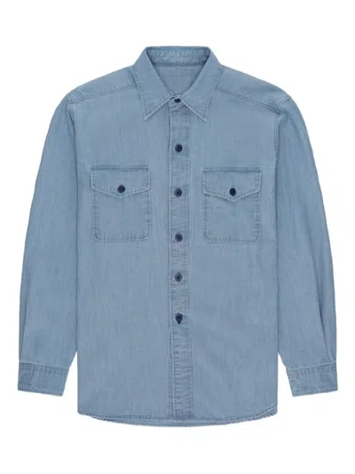 Fortela Double-pocket Cotton Shirt Jacket In Blue