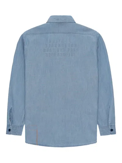 Fortela Double-pocket Cotton Shirt Jacket In Blue