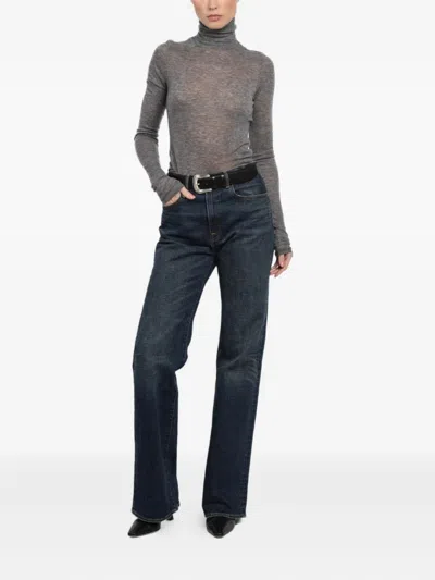 Sprwmn Turtleneck Long-sleeve Top In Gray