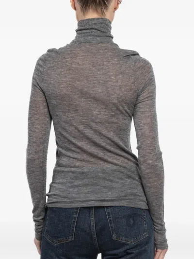 Sprwmn Turtleneck Long-sleeve Top In Gray