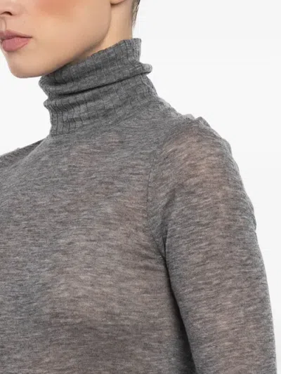 Sprwmn Turtleneck Long-sleeve Top In Gray