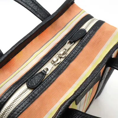 Pre-owned Balenciaga Black Multi-color Nylon Leather Shoulder Bag Tote Bag ()