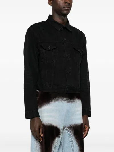 Balenciaga Women Denim Cotton Jacket In Black