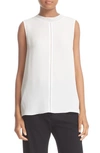 Vince Seam-detail Sleeveless Silk Top In Chalk