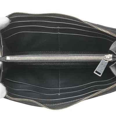 Pre-owned Bottega Veneta Black Leather Long Wallet (bi-fold) ()