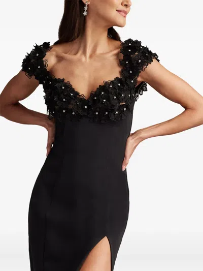Tadashi Shoji Sone Floral Embellished Mini Dress In Black
