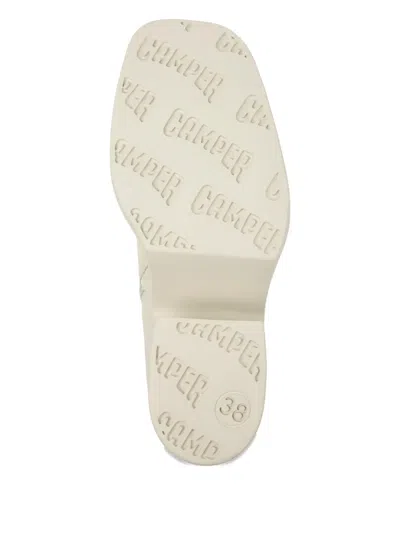 Camper Billie Leather Platform Boots In Neutral