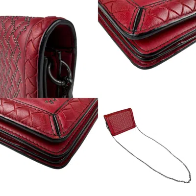 Pre-owned Bottega Veneta Red Color Leather Shoulder Bag ()